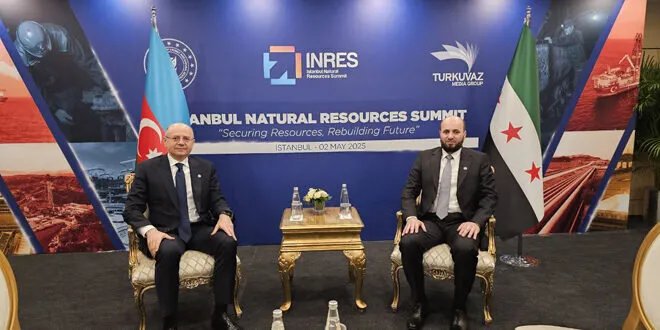 وزير الطاقة السوري يبحث مع نظيره الأذري تعزيز التعاون في مجال الغاز والطاقة المتجددة