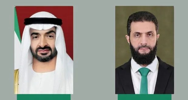 الرئيس الشرع والشيخ محمد بن زايد يبحثان تعزيز العلاقات السورية الإماراتية ومستجدات المنطقة