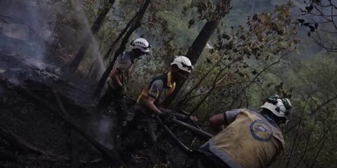 لليوم السادس: جهود مكثفة للسيطرة على حريق الربيعة في اللاذقية رغم الصعوبات