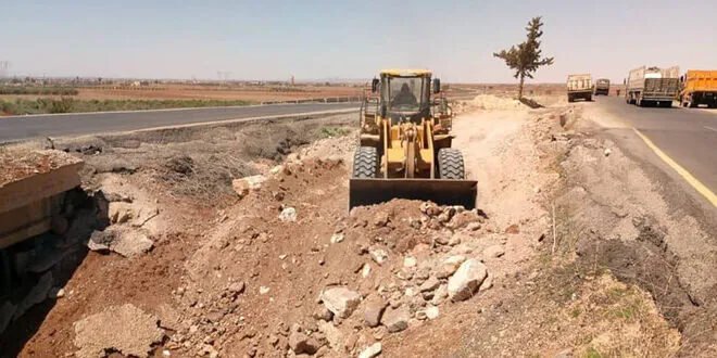 درعا: إعادة تأهيل جسر سكة النجيح المتضرر على الأوتوستراد الدولي