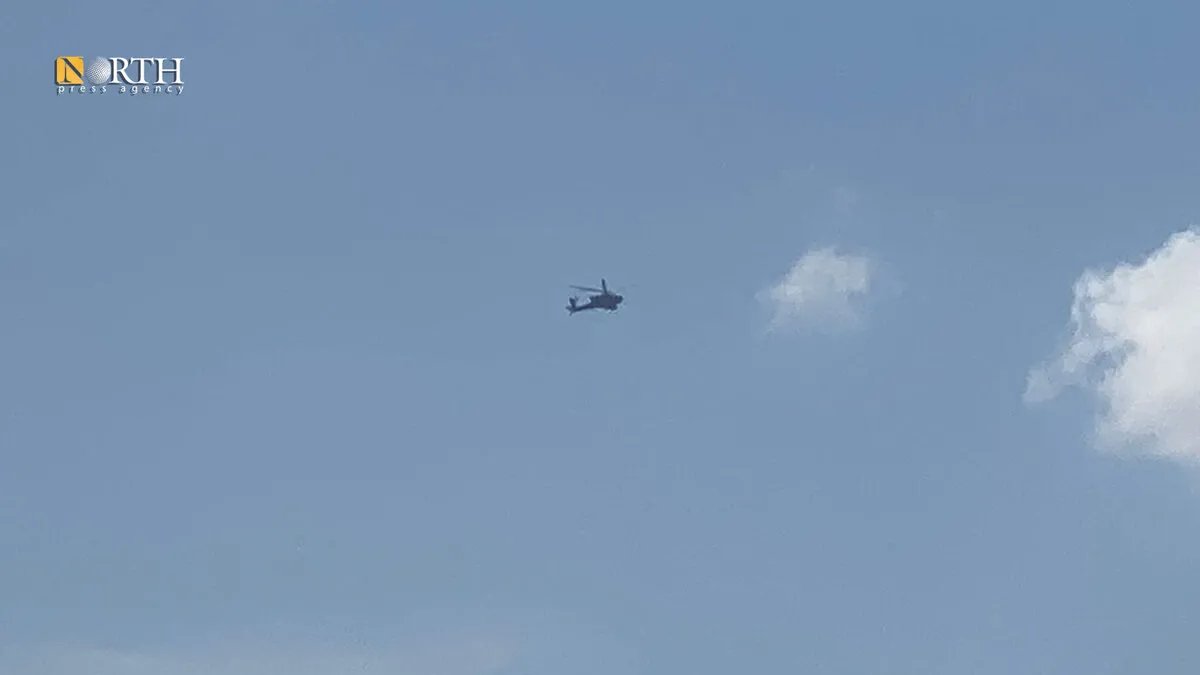 تحليق مكثف لطائرات التحالف الدولي المروحية في سماء الحسكة شمال شرق سوريا