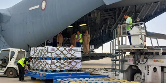 قطر ترسل 60 طناً من المساعدات الغذائية إلى سوريا عبر مؤسسة حمد الخيرية