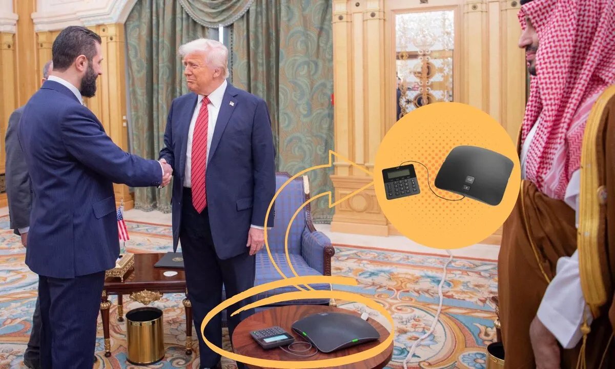 ما قصة الجهاز الغريب على طاولة لقاء الشرع وترامب؟ الكشف عن هويته ووظيفته