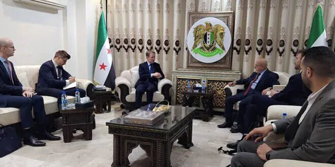 الشعار والقائم بالأعمال الفرنسي يبحثان تعزيز التعاون الاقتصادي ودعم المشاريع الصغيرة في سوريا