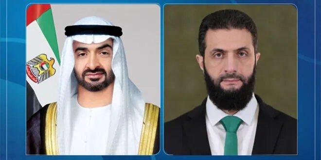 رئيس الإمارات يهنئ الرئيس الشرع بعيد الأضحى المبارك