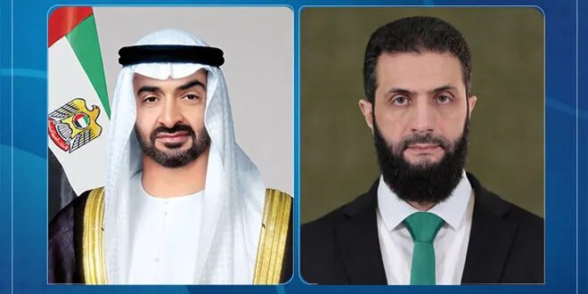 رئيس الإمارات يهنئ الرئيس الشرع بعيد الأضحى المبارك