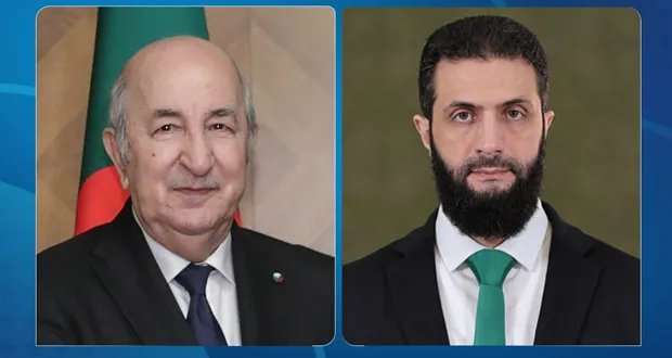 الرئيس الجزائري يهنئ الرئيس الشرع بحلول عيد الأضحى ويتمنى لسوريا الازدهار