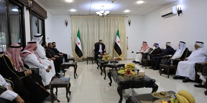 الرئيس الشرع يستقبل وفد هيئة الإصلاح من محافظة درعا ويناقش قضايا المنطقة