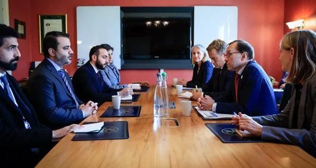 وزير الخارجية السوري يبحث قضايا مشتركة مع نظيره النرويجي على هامش مؤتمر أوسلو للسلام