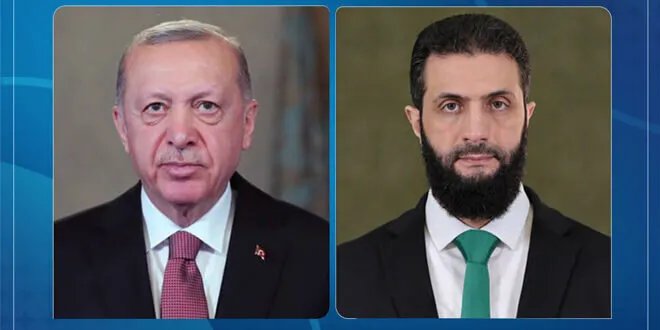 الرئيس الشرع وأردوغان يبحثان هاتفيًا تطورات الأوضاع الإقليمية