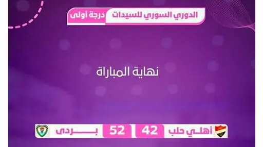 بردى يتألق ويتأهل إلى نهائي دوري السلة للسيدات بعد فوزه المثير على أهلي حلب