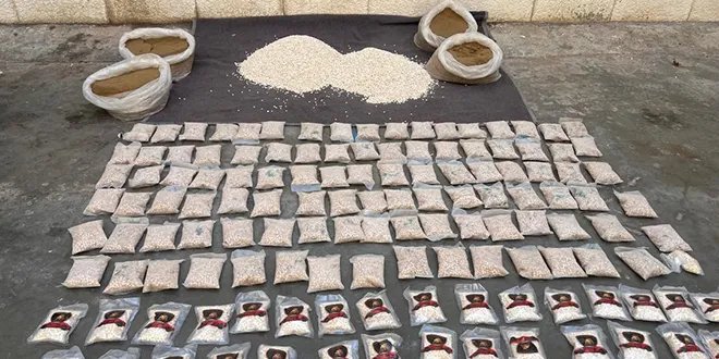 إحباط تهريب ضخم للمخدرات في ريف دمشق: ضبط 3 ملايين حبة كبتاغون و50 كغ حشيش