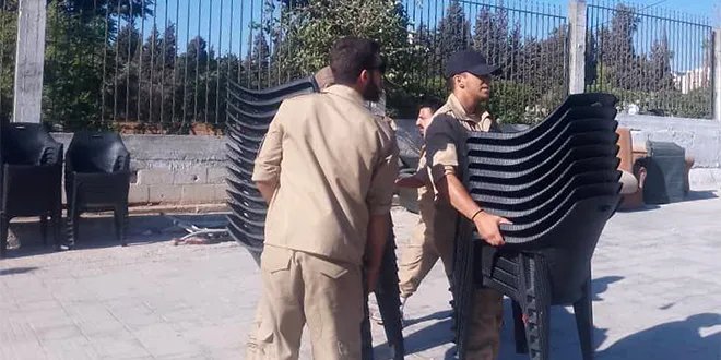 حمص: حملة مكثفة لإزالة التعديات والإشغالات في شارع خالد بن الوليد استجابة لشكاوى الأهالي