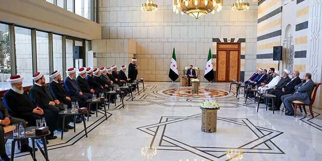 الرئيس الشرع يستقبل وفد دار الفتوى اللبنانية في دمشق