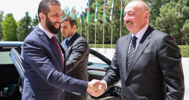 الرئيس الشرع يشكر نظيره الأذربيجاني على حسن الاستقبال ويؤكد عمق العلاقات بين البلدين