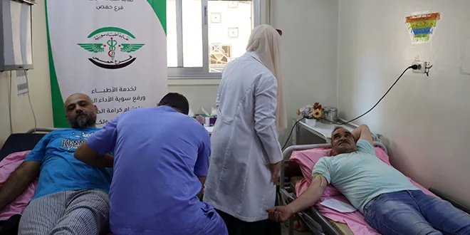 حمص: حملة تبرع بالدم في مشفى جمعية باب السباع الخيرية تهدف لتعويض نقص الزمر الدموية