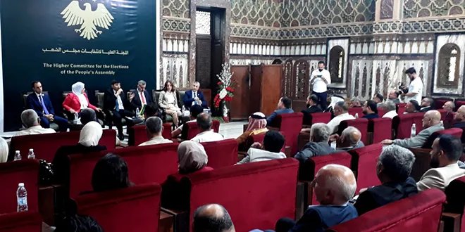 لجنة انتخابات مجلس الشعب تستمع لآراء ممثلي حلب وريفها حول العملية الانتخابية