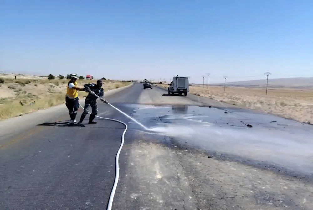 مصرع شخصين وإصابة أربعة في حادث مروع قرب النبك على طريق دمشق - حمص الدولي