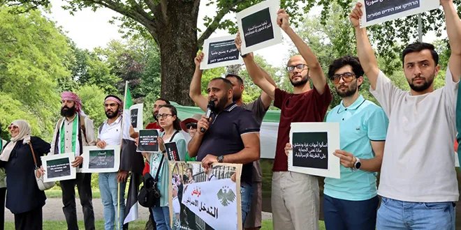 الجالية السورية في هولندا تنتفض ضد الاعتداءات الإسرائيلية على سوريا