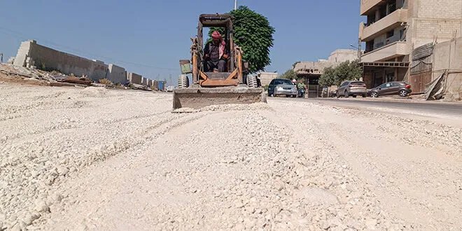 حماة: مشروع لتأهيل مدخل حي كازو لتحسين البنية التحتية وتسهيل حركة المرور