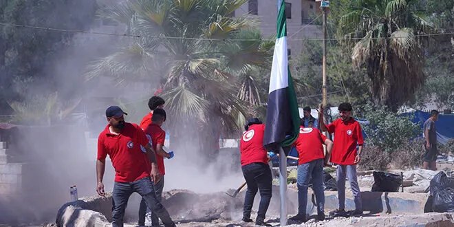 الهلال الأحمر السوري يطلق حملة تنظيف وتشجير واسعة في عفرين بمشاركة مجتمعية