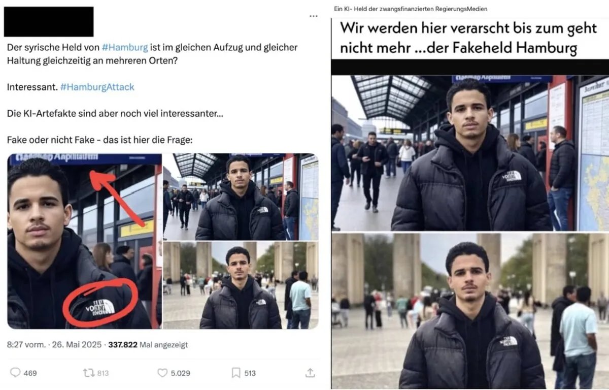 حملة تضليل بالذكاء الاصطناعي تستهدف شاباً سورياً أنقذ أرواحاً في محطة هامبورغ