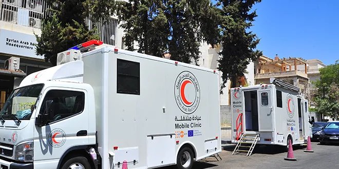 الهلال الأحمر السوري يعزز خدماته الطبية بعيادتين متنقلتين من الأمم المتحدة