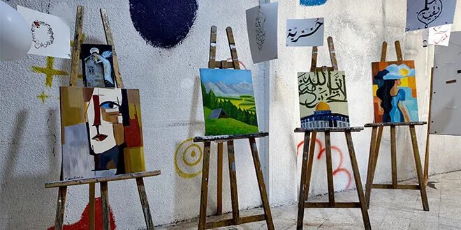 جمعية "مساحة أمان" تطلق فعالياتها في حلب بمعرض فني يجسد إبداعات الشباب