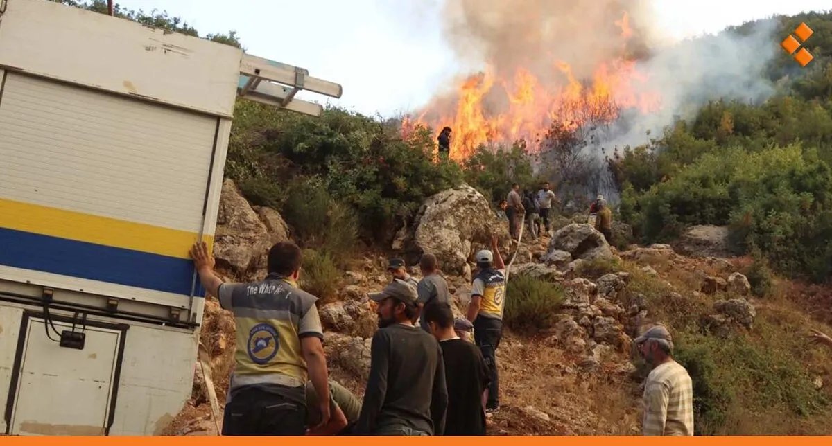 فرق الإطفاء تكافح للسيطرة على حرائق الساحل وحماة.. النيران تصل بعض المنازل