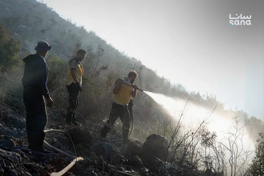 السيطرة على معظم حرائق دير شميل بريف حماة بجهود الدفاع المدني والأهالي