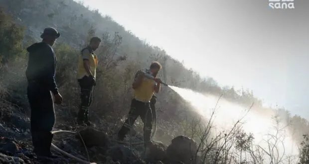 السيطرة على معظم حرائق دير شميل بريف حماة بجهود الدفاع المدني والأهالي