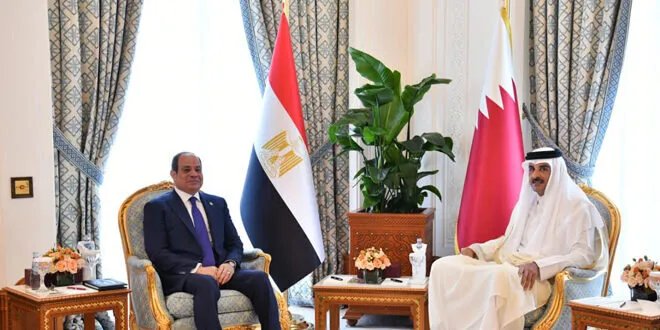 قمة مصرية قطرية: تأكيد على وحدة سوريا وجهود مشتركة لوقف إطلاق النار في غزة