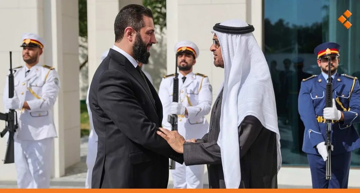 الشرع يختتم زيارته للإمارات برسالة شكر لابن زايد وتأكيد على التعاون