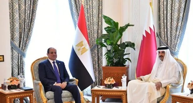 قمة مصرية قطرية: التأكيد على وحدة سوريا ورفض تهجير الفلسطينيين