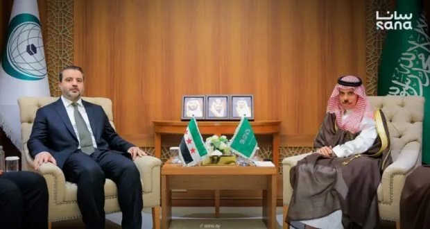 الشيباني يبحث العدوان الإسرائيلي مع نظيريه السعودي والتركي في جدة