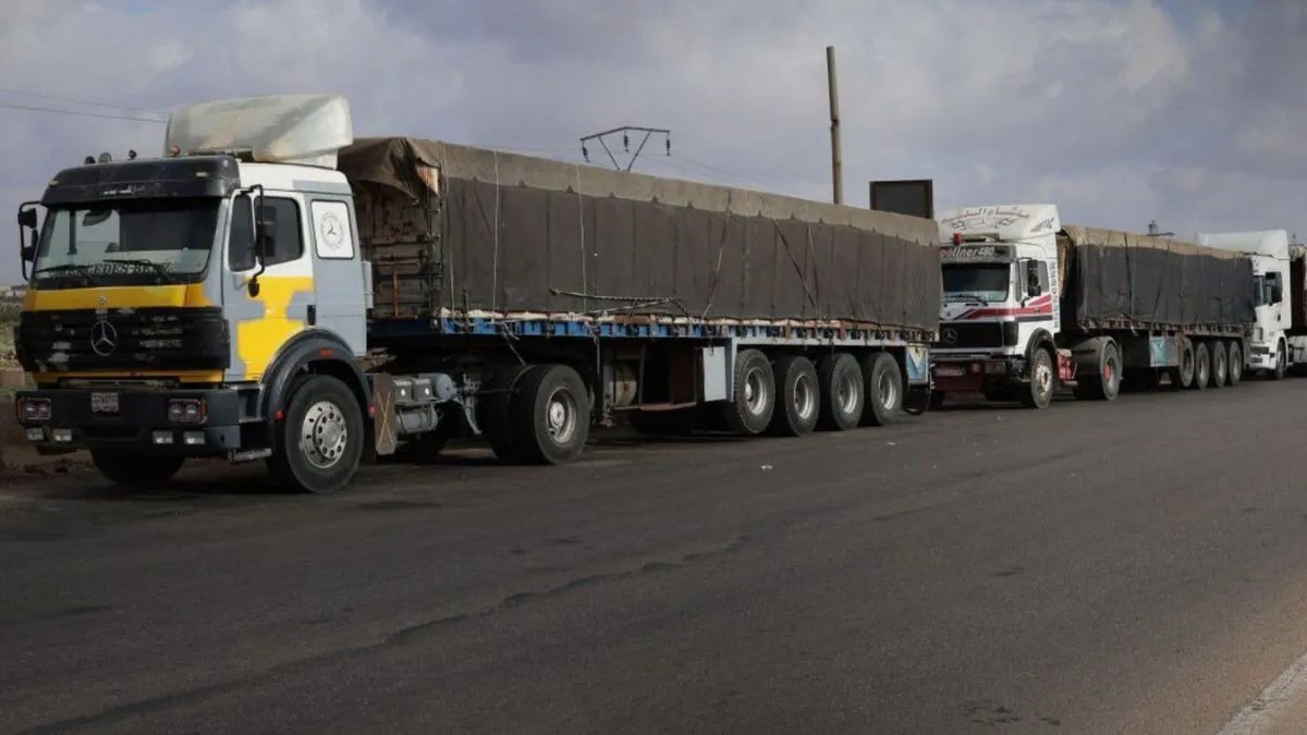وصول قوافل إغاثية وتجارية إلى السويداء عبر معبر بصر الحرير وسط توترات أمنية