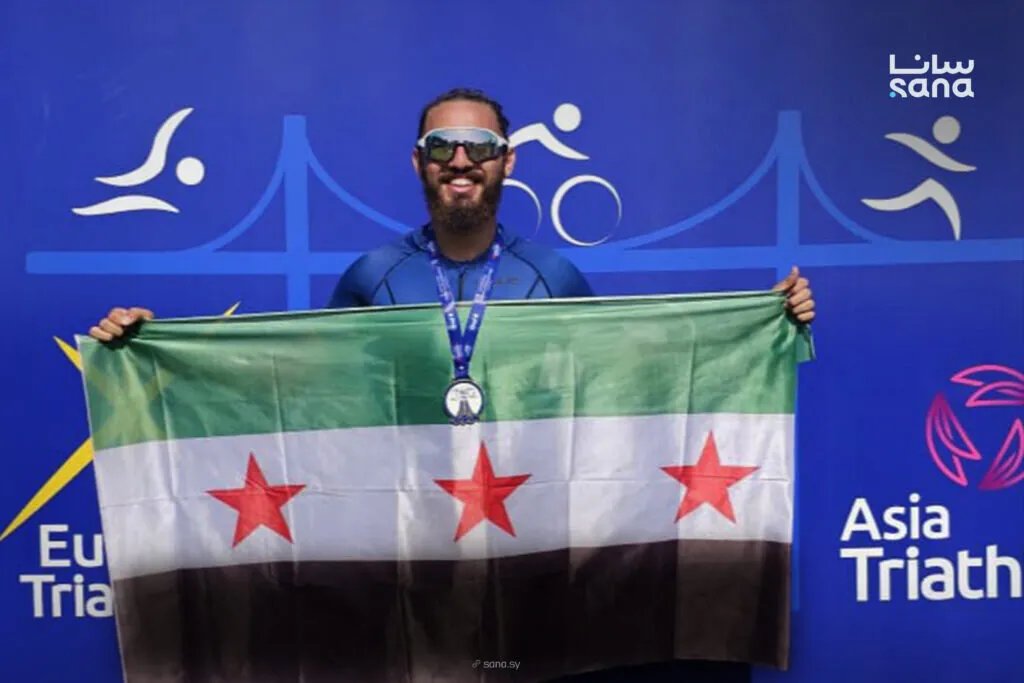 حمزة الحبال يهدي سوريا فضية في بطولة آسيا وأوروبا المشتركة للترياثلون بتركيا