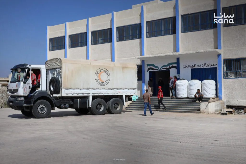 الهلال الأحمر السوري يعزز خدماته لـ 70 مركز إيواء في درعا
