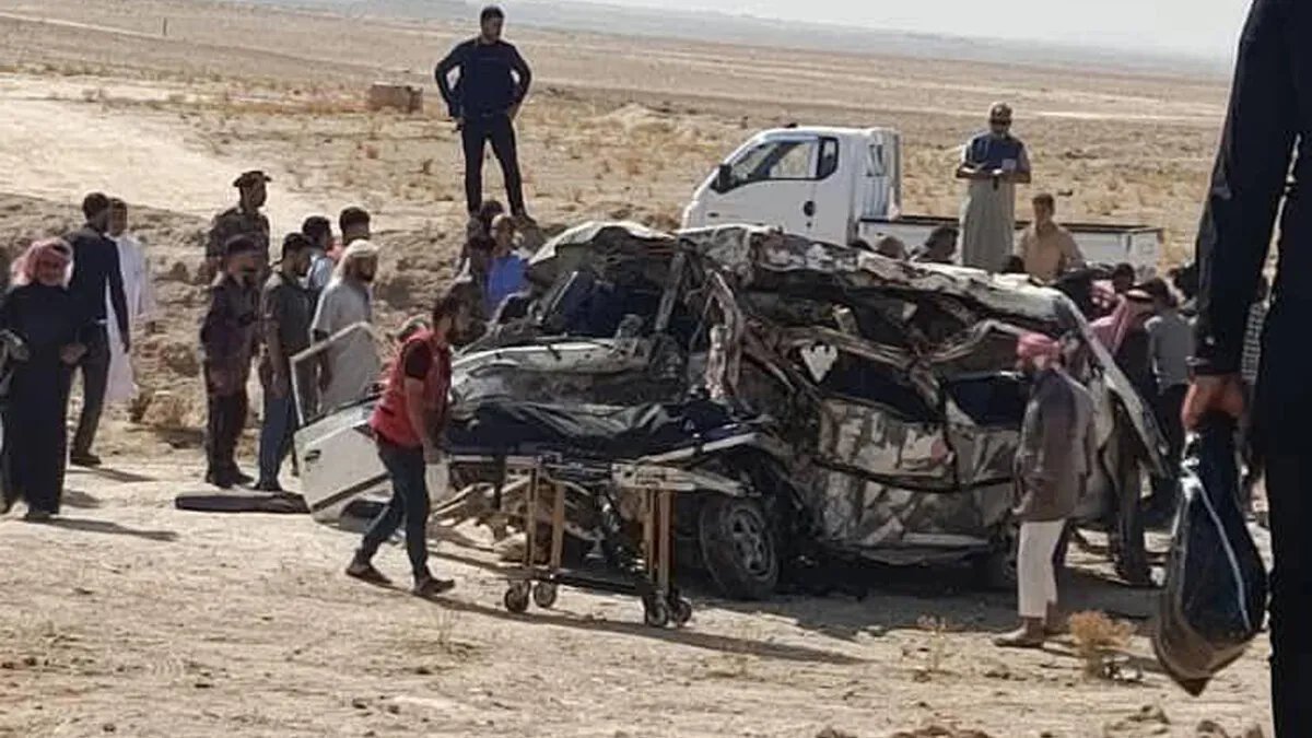 فاجعة على طريق الشدادي - الحسكة: مصرع 11 شخصًا في حادث سير مروع