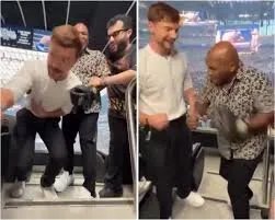 لحظة مرحة في موسم الرياض: مايك تايسون يمازح مستر بيست بحضور تركي آل الشيخ