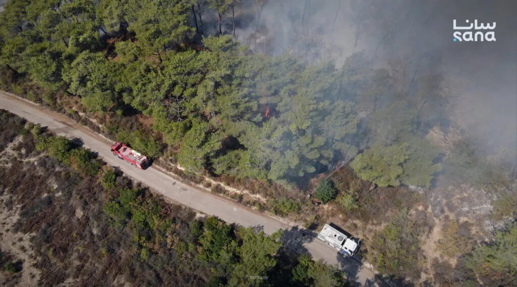 جهود مكثفة للسيطرة على حرائق جبل التركمان في اللاذقية بعد 24 ساعة من اندلاعها