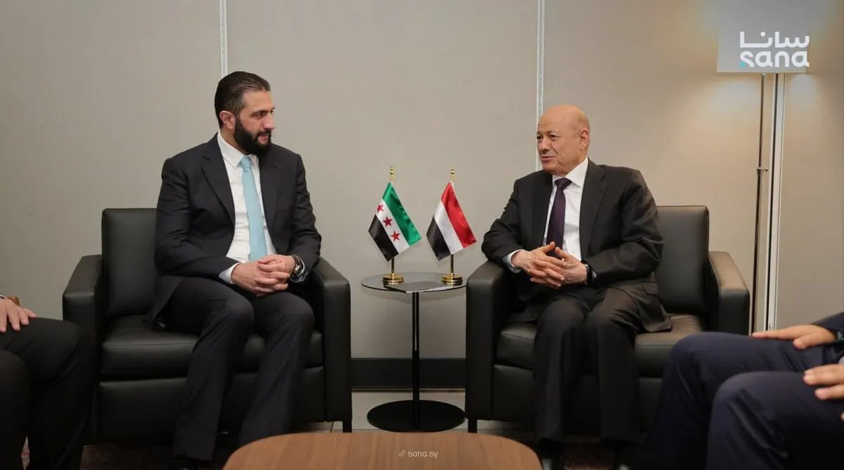 الرئيس الشرع يلتقي الرئيس العليمي في نيويورك على هامش اجتماعات الأمم المتحدة