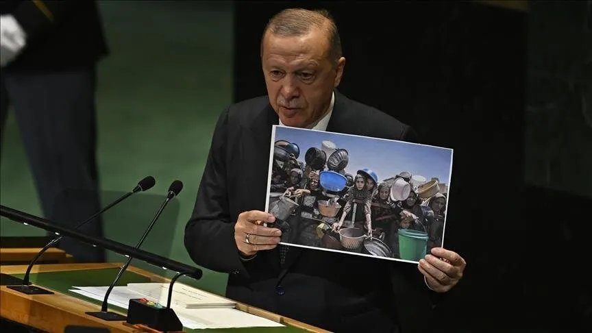 أردوغان يدعو قادة العالم إلى دعم الشعب الفلسطيني في الأمم المتحدة