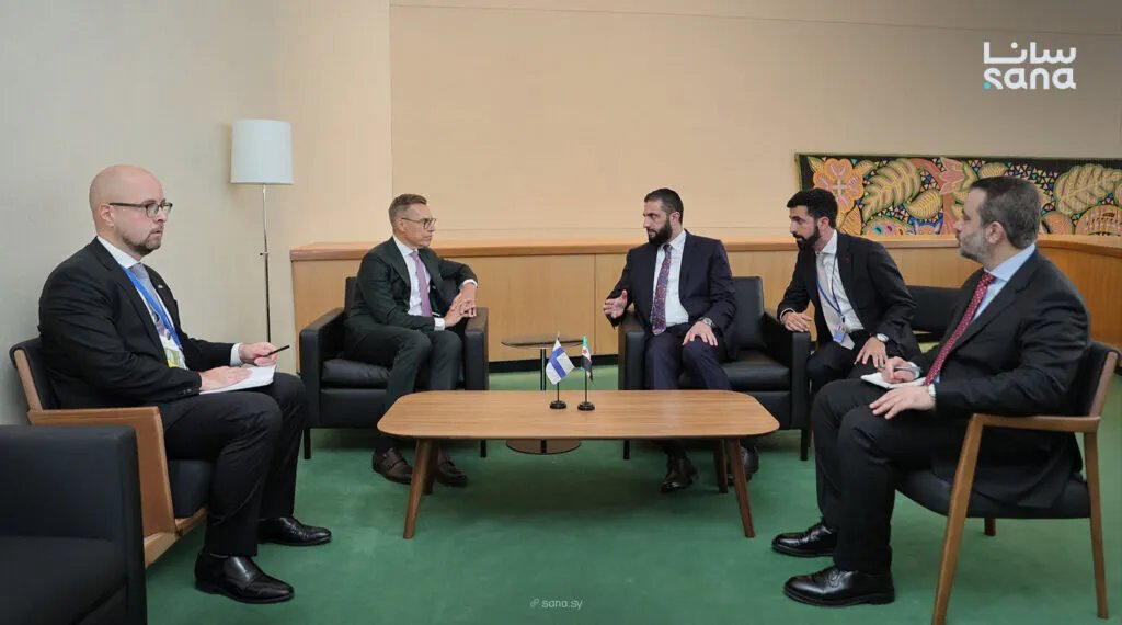 الرئيس الشرع يلتقي نظيره الفنلندي ستوب في نيويورك على هامش اجتماعات الأمم المتحدة