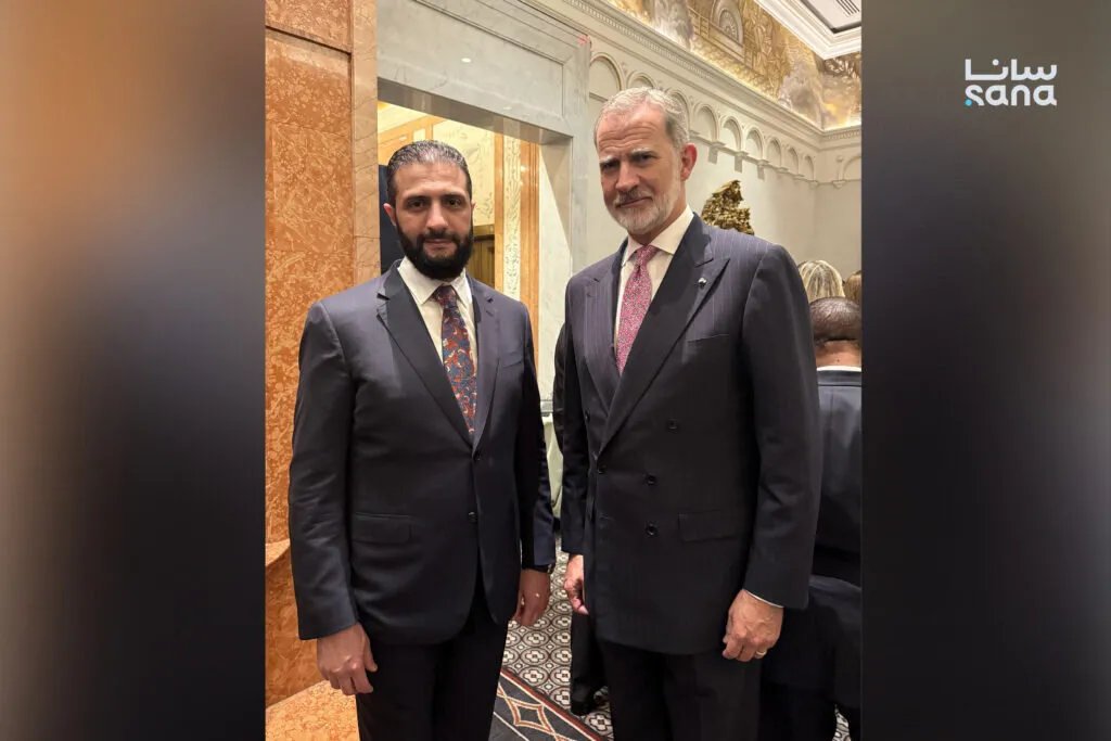 الرئيس الشرع وفيليب السادس ملك إسبانيا يجتمعان في نيويورك على هامش الجمعية العامة للأمم المتحدة