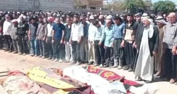 تشييع مهيب لشهداء جدرين بريف حماة ضحايا جريمة الحولة