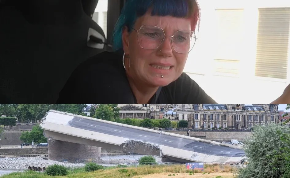 يوم عصيب لسائقة شاحنة ألمانية: عالقة في شارع بعد انهيار جسر وتواجه سلسلة من المشاكل