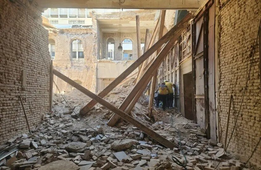 انهيار في مبنى الداخلية القديم بدمشق: إصابات وعالقون تحت الأنقاض