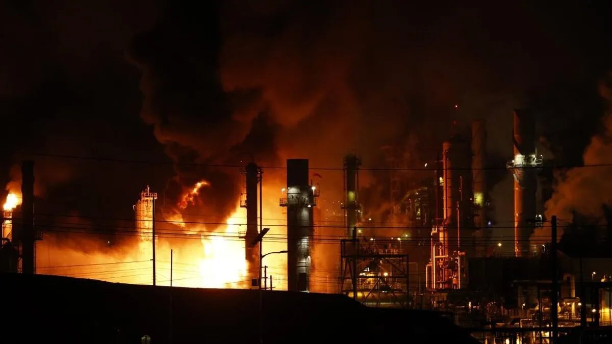 حريق ضخم في مصفاة شيفرون بالقرب من لوس أنجلوس يستدعي تدخل فرق الإطفاء