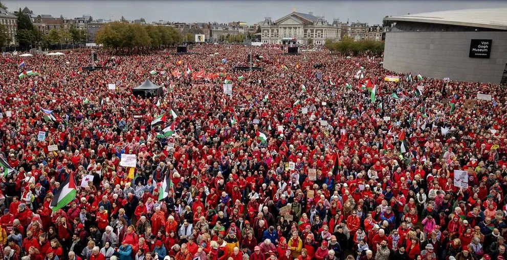 أمستردام تشهد مظاهرة حاشدة بمشاركة مئات الآلاف احتجاجاً على الحرب في غزة